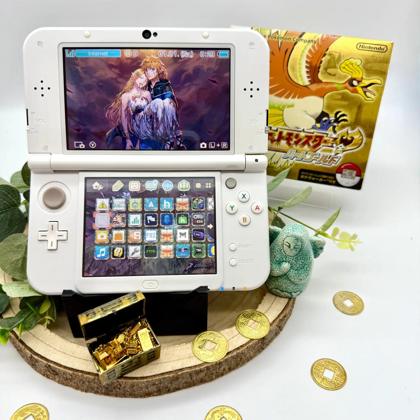 New Nintendo 3DS XL white Zelda modded