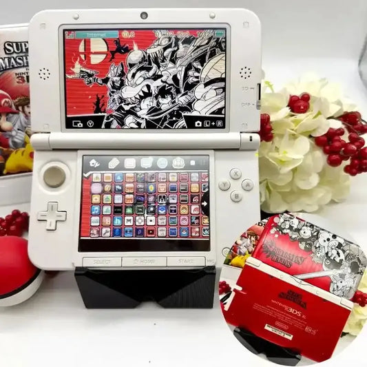Nintendo 3DS XL weiß rot Smash Bros gemoddet - 3DSRenew
