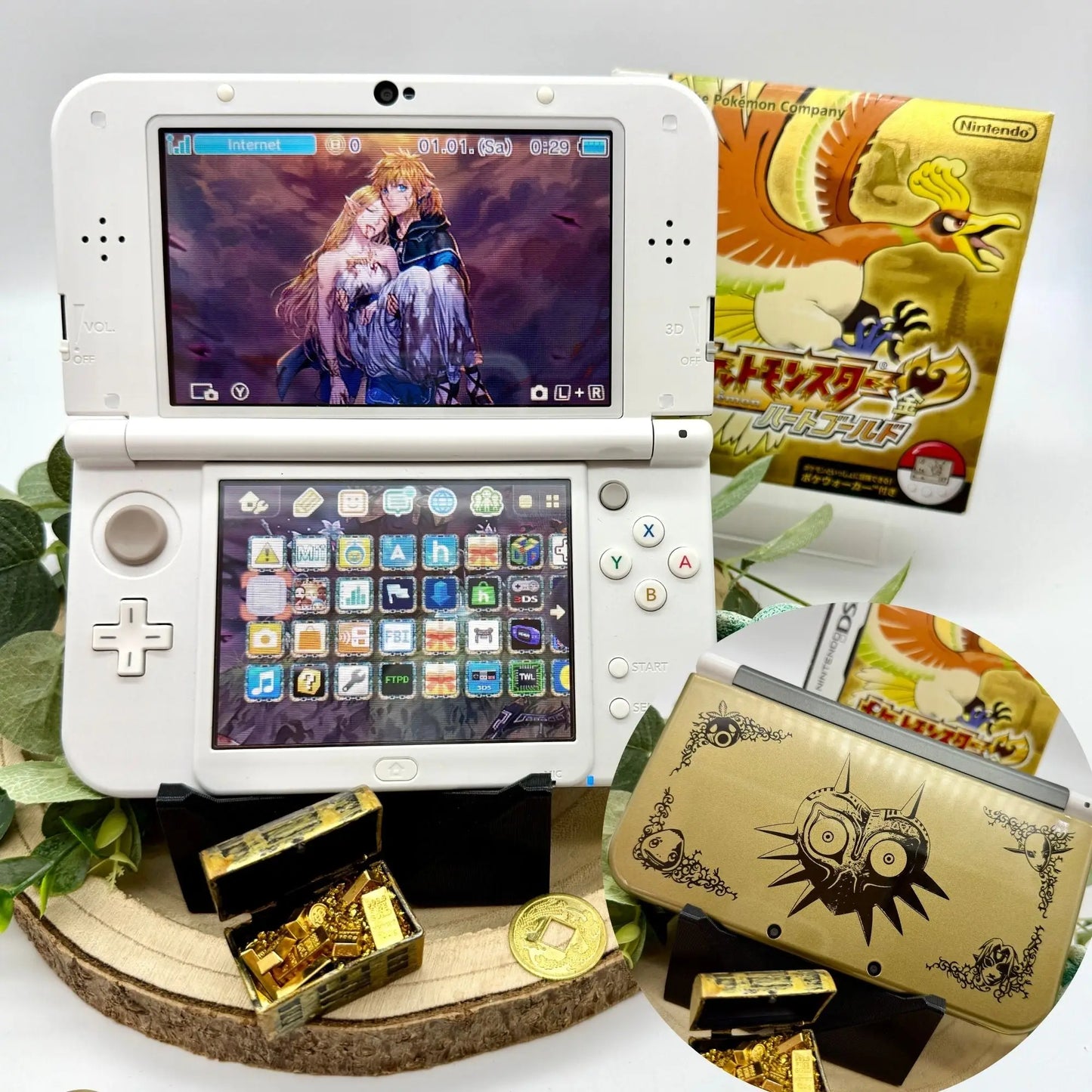 New Nintendo 3DS XL white Zelda modded