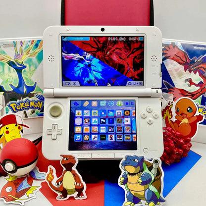 Nintendo 3DS XL weiß rot Pokemon XY gemoddet - 3DSRenew