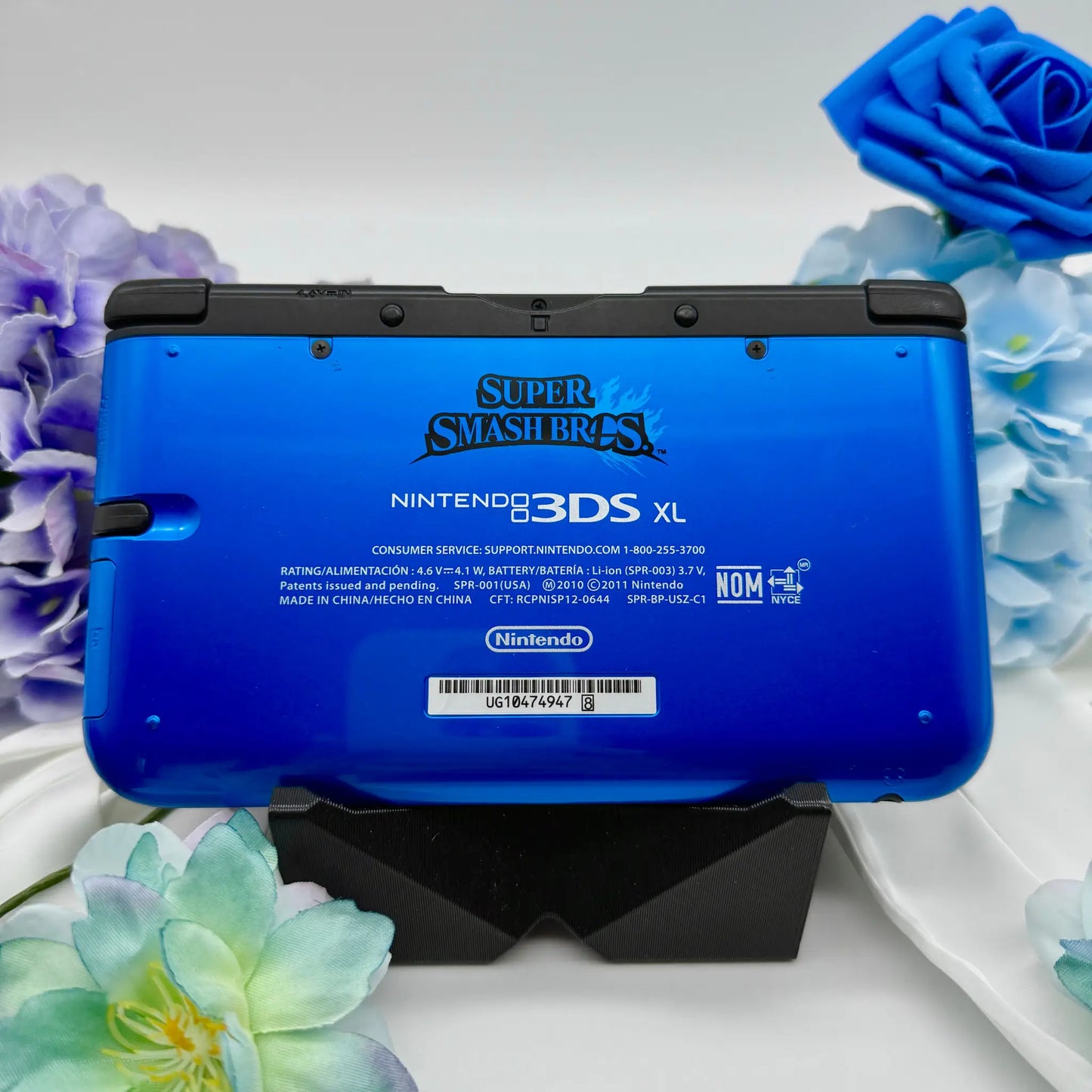 Nintendo 3DS XL black blue Smash Bros modded