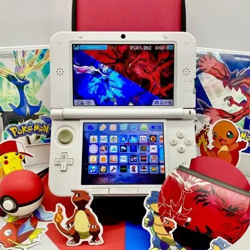 Nintendo 3DS XL weiß rot Pokemon XY gemoddet - 3DSRenew
