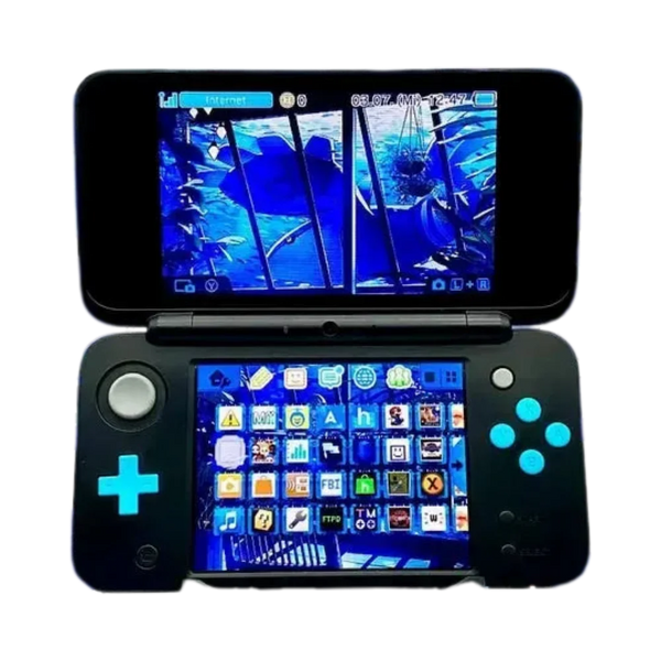 New Nintendo 2DS XL modded in black/blue
